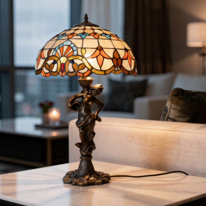 Brilagi - Επιτραπέζιο φωτιστικό Tiffany βιτρώ MIRABELLA 1xE27/60W/230V