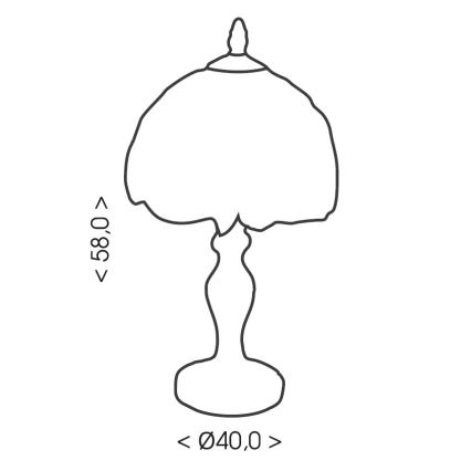 Brilagi - Επιτραπέζιο φωτιστικό Tiffany βιτρώ MIRABELLA 2xE27/60W/230V