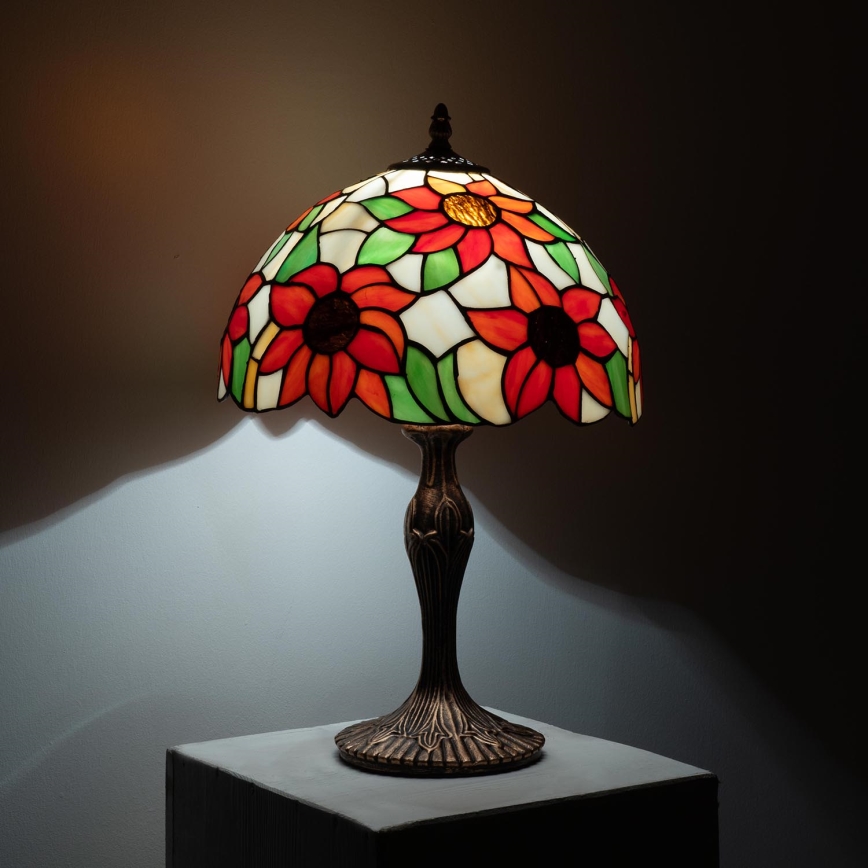 Brilagi - Επιτραπέζιο φωτιστικό Tiffany βιτρώ SUNFLOWER 1xE27/60W/230V