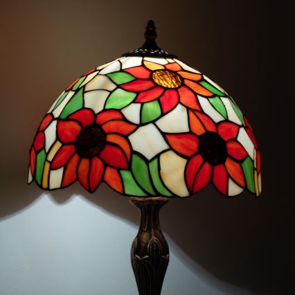 Brilagi - Επιτραπέζιο φωτιστικό Tiffany βιτρώ SUNFLOWER 1xE27/60W/230V
