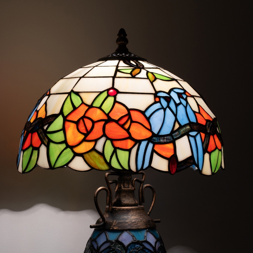 Brilagi - Επιτραπέζιο φωτιστικό Tiffany με βιτρώ JUNGLE 1xE27/60W/230V + 1xE14/40W