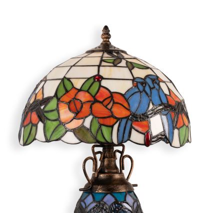 Brilagi - Επιτραπέζιο φωτιστικό Tiffany με βιτρώ JUNGLE 1xE27/60W/230V + 1xE14/40W