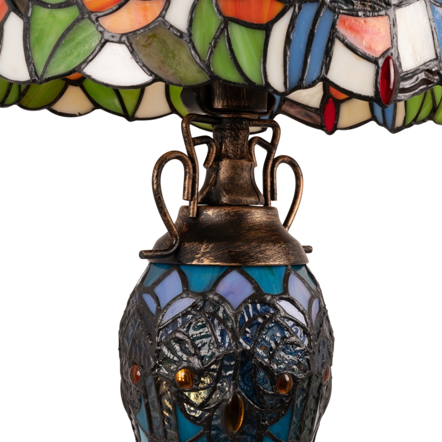 Brilagi - Επιτραπέζιο φωτιστικό Tiffany με βιτρώ JUNGLE 1xE27/60W/230V + 1xE14/40W