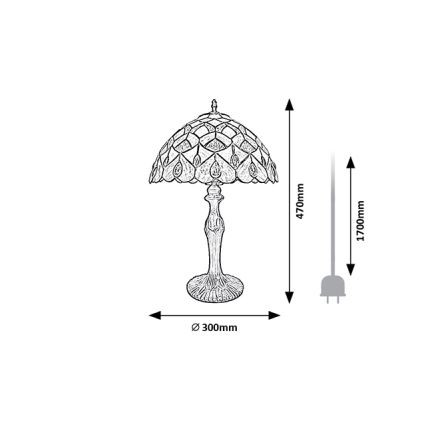 Brilagi - Επιτραπέζιο φωτιστικό Tiffany με βιτρώ MARGARET 1xE27/40W/230V