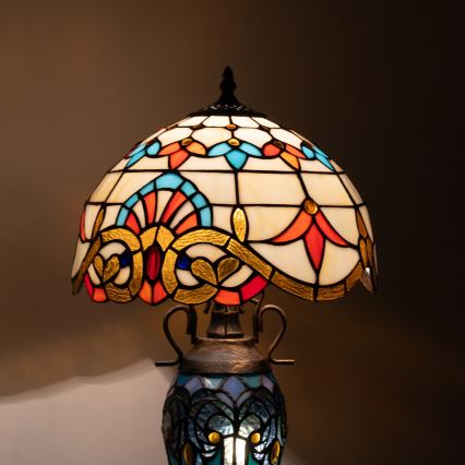 Brilagi - Επιτραπέζιο φωτιστικό Tiffany με βιτρώ MIRABELLA 1xE27/60W/230V + 1xE14/40W