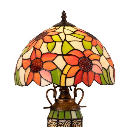Brilagi - Επιτραπέζιο φωτιστικό Tiffany με βιτρώ SUNFLOWER 1xE27/60W/230V + 1xE14/40W