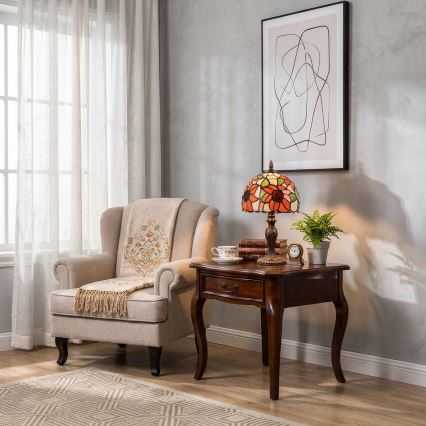 Brilagi - Επιτραπέζιο φωτιστικό Tiffany με βιτρώ SUNFLOWER 1xE27/60W/230V