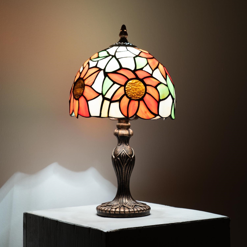 Brilagi - Επιτραπέζιο φωτιστικό Tiffany με βιτρώ SUNFLOWER 1xE27/60W/230V