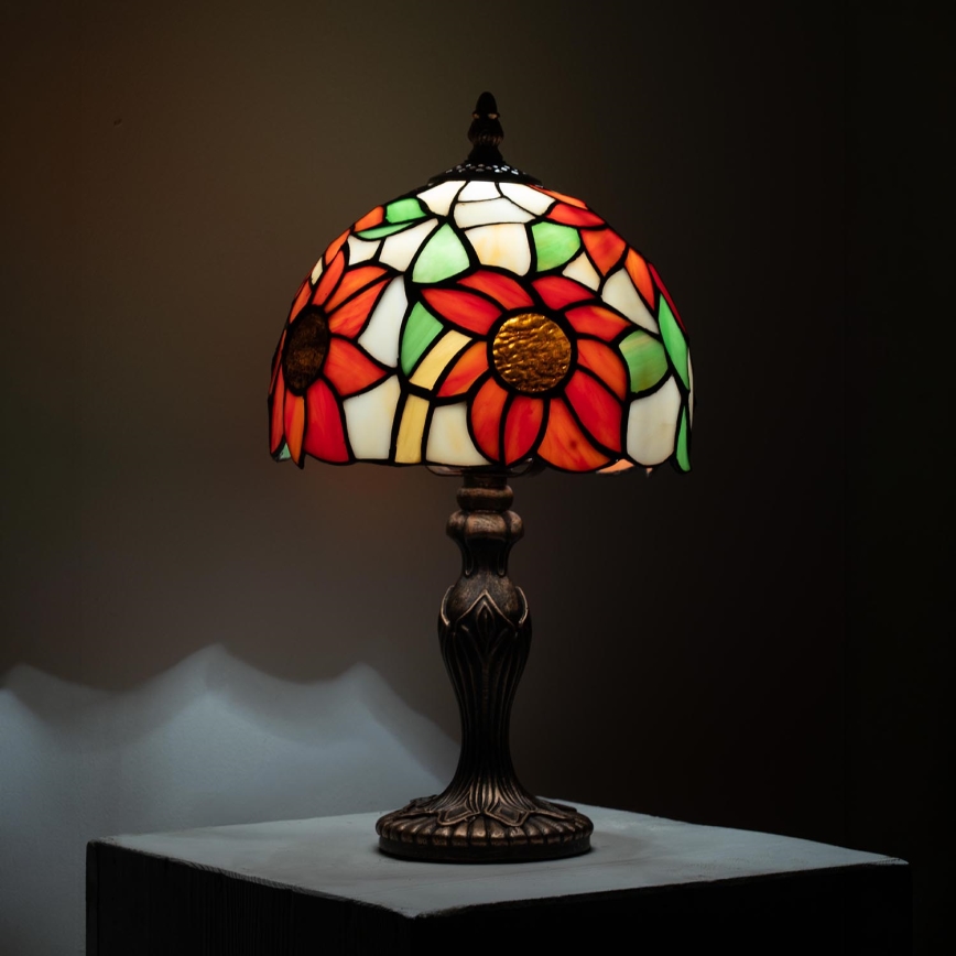 Brilagi - Επιτραπέζιο φωτιστικό Tiffany με βιτρώ SUNFLOWER 1xE27/60W/230V