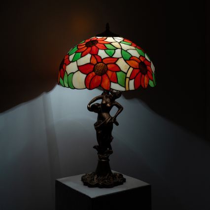 Brilagi - Επιτραπέζιο φωτιστικό Tiffany με βιτρώ SUNFLOWER 1xE27/60W/230V