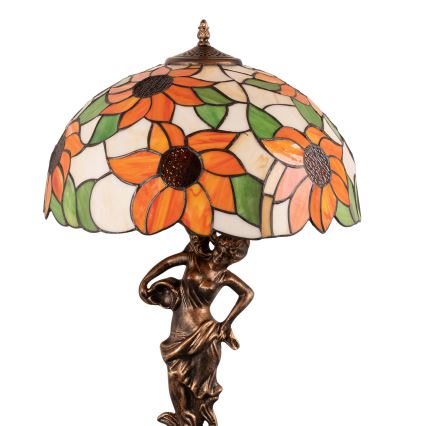 Brilagi - Επιτραπέζιο φωτιστικό Tiffany με βιτρώ SUNFLOWER 1xE27/60W/230V