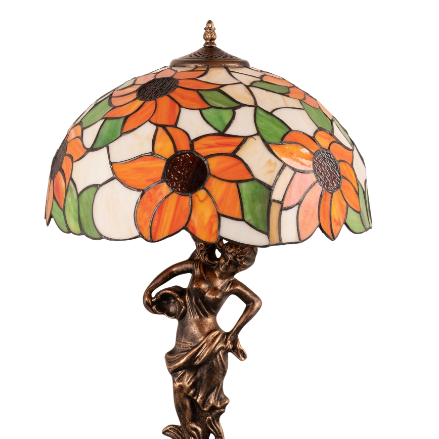 Brilagi - Επιτραπέζιο φωτιστικό Tiffany με βιτρώ SUNFLOWER 1xE27/60W/230V