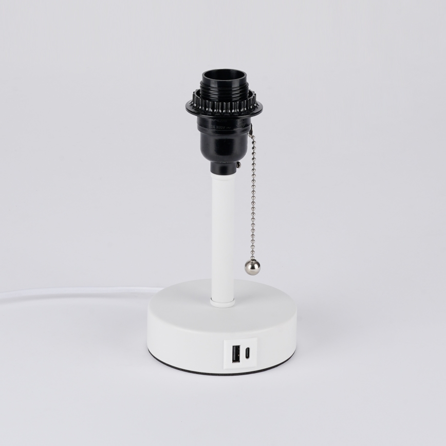 Brilagi - Επιτραπέζιο φωτιστικό με θύρα USB TABLON 1xE27/25W/230V λευκό