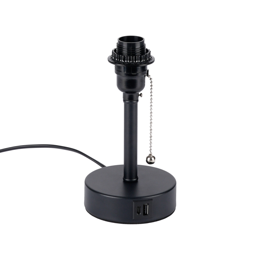 Brilagi - Επιτραπέζιο φωτιστικό με θύρα USB TABLON 1xE27/25W/230V μαύρο/λευκό