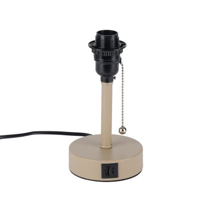 Brilagi - Επιτραπέζιο φωτιστικό με θύρα USB TABLON 1xE27/25W/230V μπεζ/λευκό