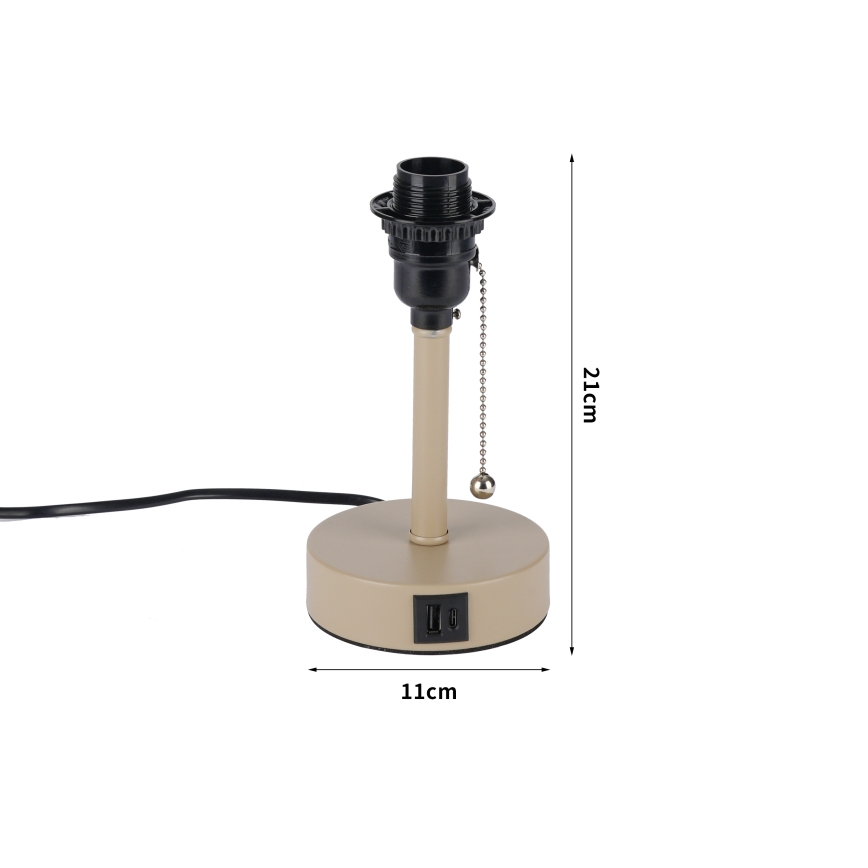 Brilagi - Επιτραπέζιο φωτιστικό με θύρα USB TABLON 1xE27/25W/230V μπεζ