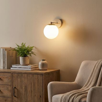 Brilagi - Επιτοίχιο φωτιστικό 1xE27/60W/230V μπεζ/χρυσό