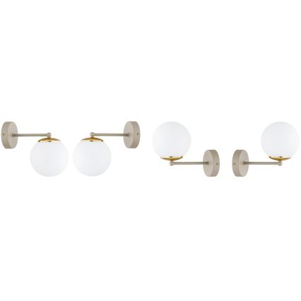 Brilagi - Επιτοίχιο φωτιστικό 1xE27/60W/230V μπεζ/χρυσό