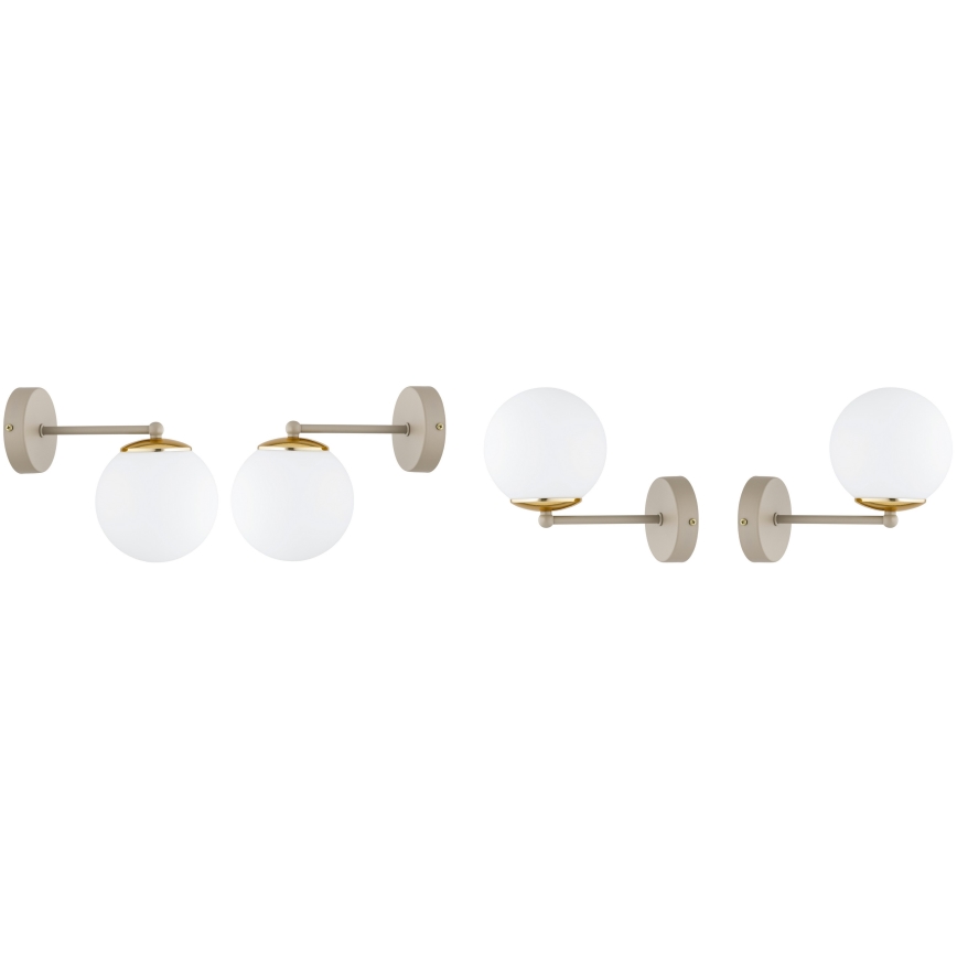 Brilagi - Επιτοίχιο φωτιστικό 1xE27/60W/230V μπεζ/χρυσό