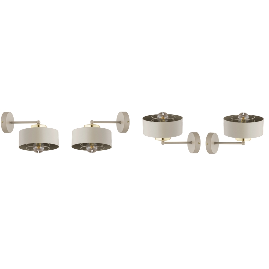 Brilagi - Επιτοίχιο φωτιστικό 1xE27/60W/230V μπεζ/χρυσό