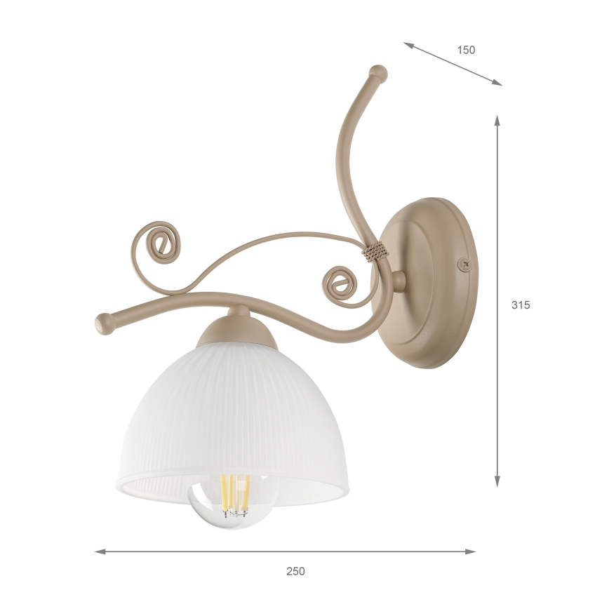 Brilagi - Επιτοίχιο φωτιστικό ANTICO MODERN 1xE27/60W/230V μπεζ