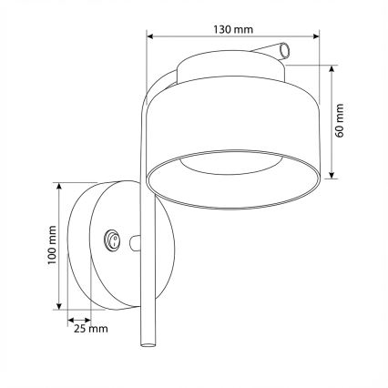 Brilagi - Επιτοίχιο φωτιστικό AURA LUX 1xGX53/30W/230V μαύρο/καπνιστό