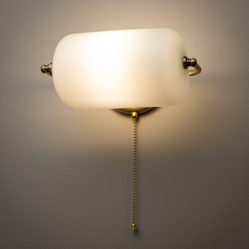 Brilagi - Επιτοίχιο φωτιστικό BANK OFFICE 1xE27/60W/230V ορείχαλκο/λευκό