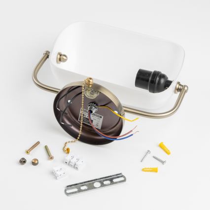 Brilagi - Επιτοίχιο φωτιστικό BANK OFFICE 1xE27/60W/230V ορείχαλκο/λευκό