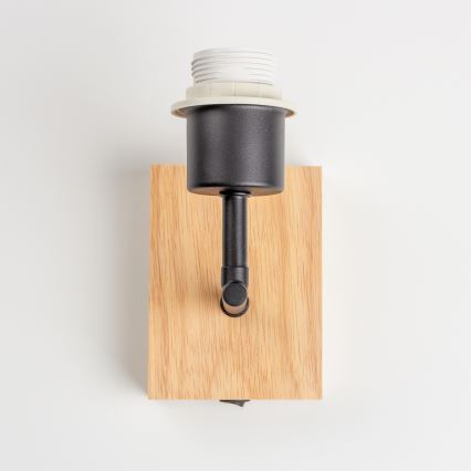 Brilagi - Παιδική επιτοίχια απλίκα BOBO WOOD 1xE27/25W/230V δρυς/μαύρο/λευκό/μπλε/με αρκουδάκια