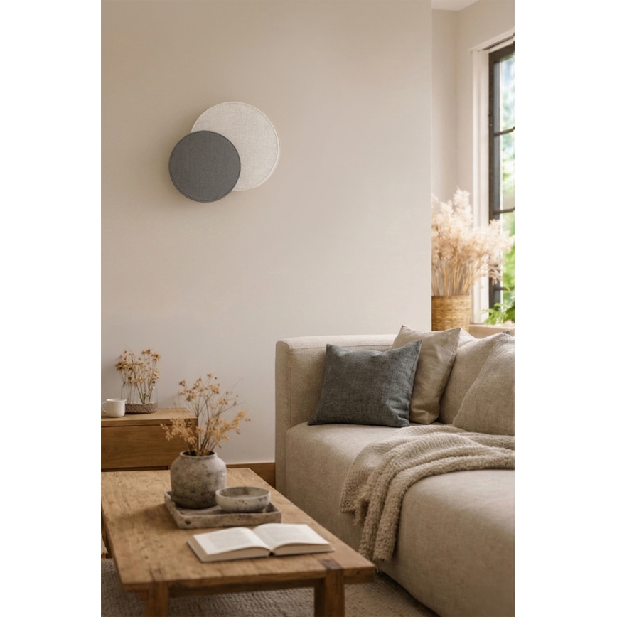 Brilagi - Επιτοίχιο φωτιστικό CIRCLES 1xE27/60W/230V Ø 35 cm κρεμ/γκρι