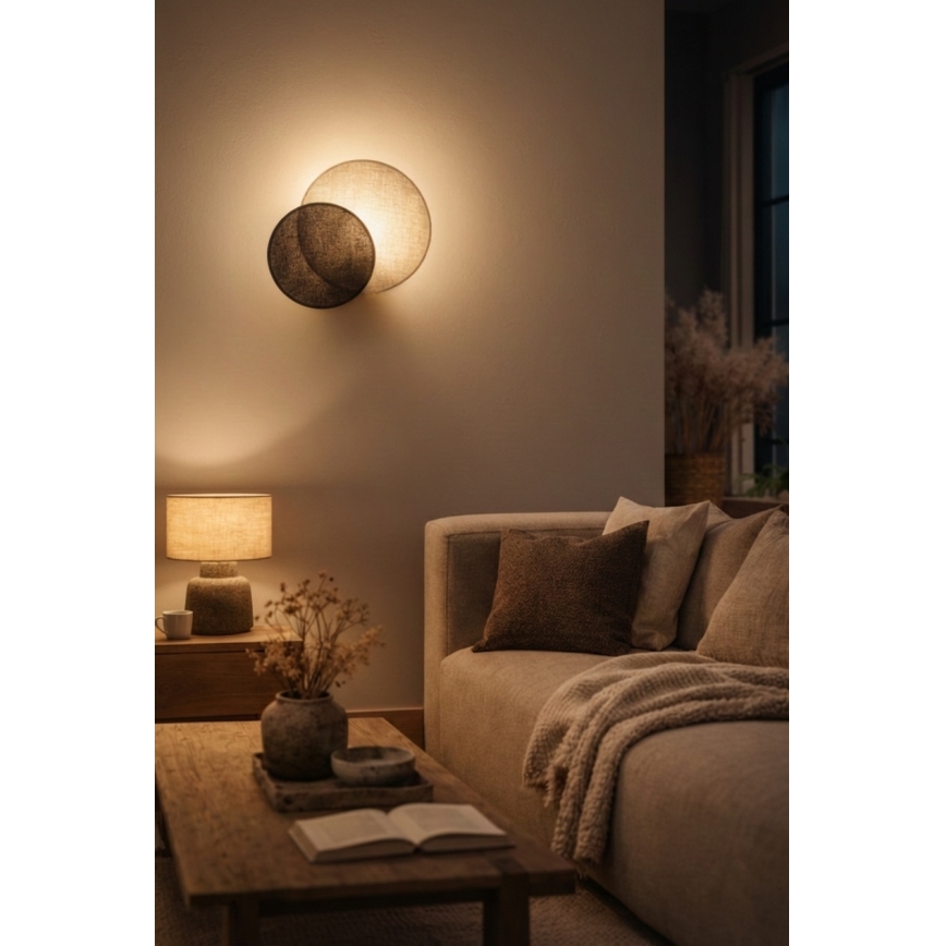 Brilagi - Επιτοίχιο φωτιστικό CIRCLES 1xE27/60W/230V Ø 35 εκ. κρεμ/καφέ
