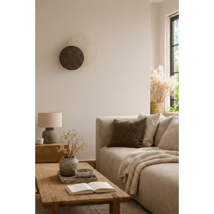 Brilagi - Επιτοίχιο φωτιστικό CIRCLES 1xE27/60W/230V Ø 35 εκ. κρεμ/καφέ