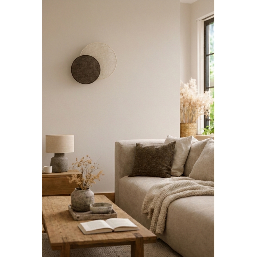Brilagi - Επιτοίχιο φωτιστικό CIRCLES 1xE27/60W/230V Ø 35 εκ. κρεμ/καφέ