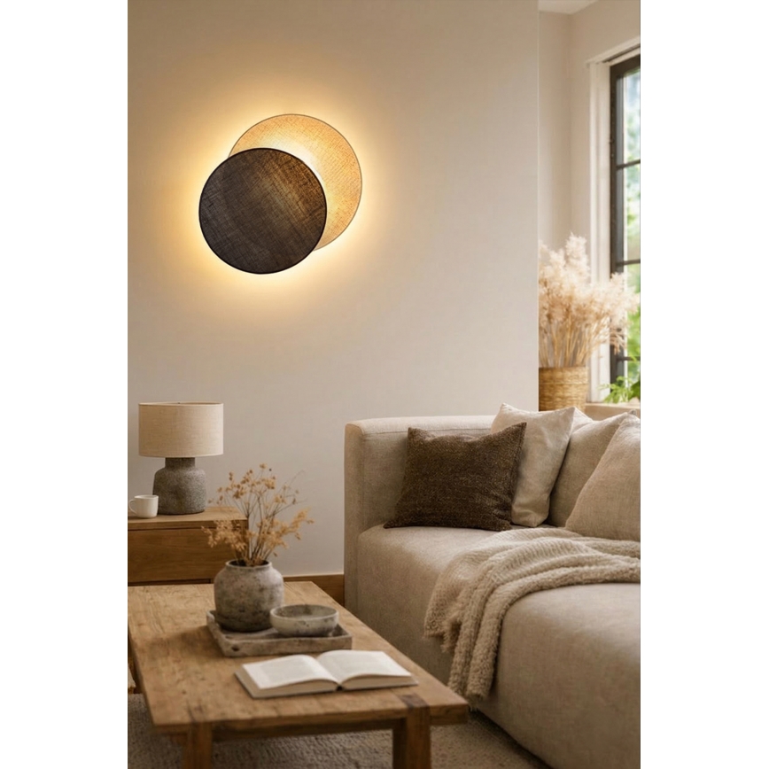 Brilagi - Επιτοίχιο φωτιστικό CIRCLES 1xE27/60W/230V Ø 45 cm κρεμ/καφέ
