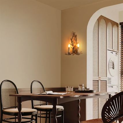 Brilagi - Επιτοίχιο φωτιστικό DEER 2xE14/10W/230V με σχέδιο κέρατων