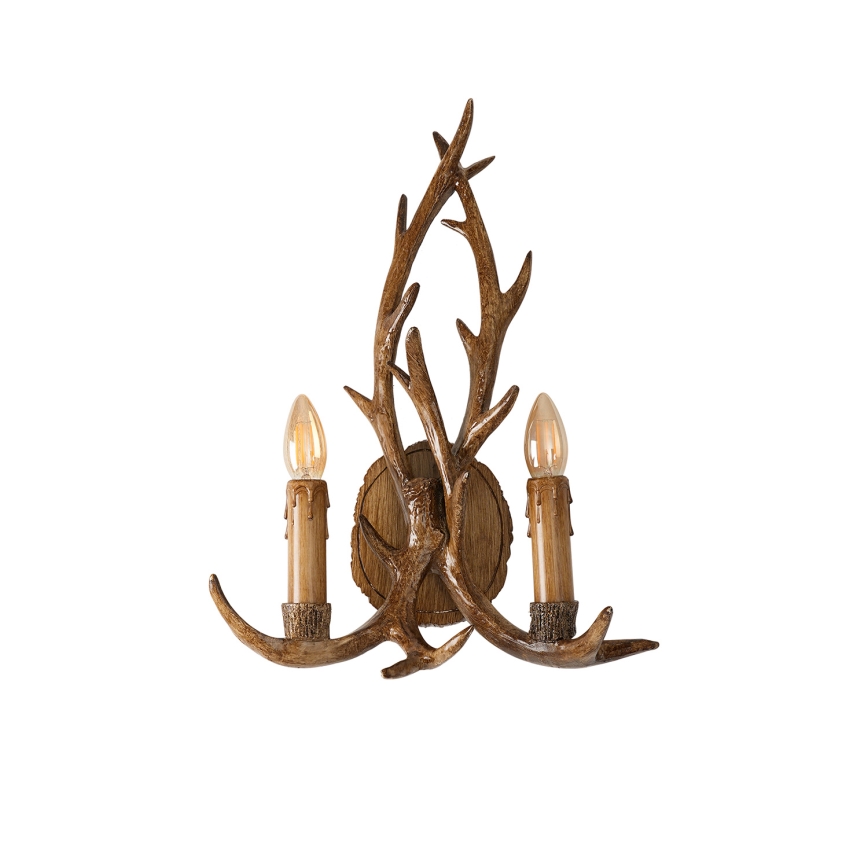 Brilagi - Επιτοίχιο φωτιστικό DEER 2xE14/10W/230V με σχέδιο κέρατων