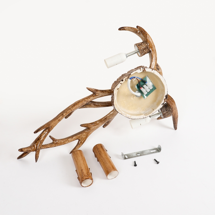 Brilagi - Επιτοίχιο φωτιστικό DEER 2xE14/10W/230V με σχέδιο κέρατων