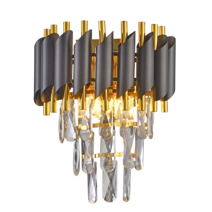 Brilagi - Επιτοίχιο φωτιστικό ECLIPSE 2xE14/10W/230V μαύρο/χρυσό