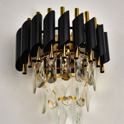 Brilagi - Επιτοίχιο φωτιστικό ECLIPSE 2xE14/10W/230V μαύρο/χρυσό