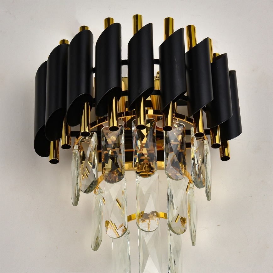 Brilagi - Επιτοίχιο φωτιστικό ECLIPSE 2xE14/10W/230V μαύρο/χρυσό