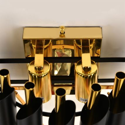 Brilagi - Επιτοίχιο φωτιστικό ECLIPSE 2xE14/10W/230V μαύρο/χρυσό