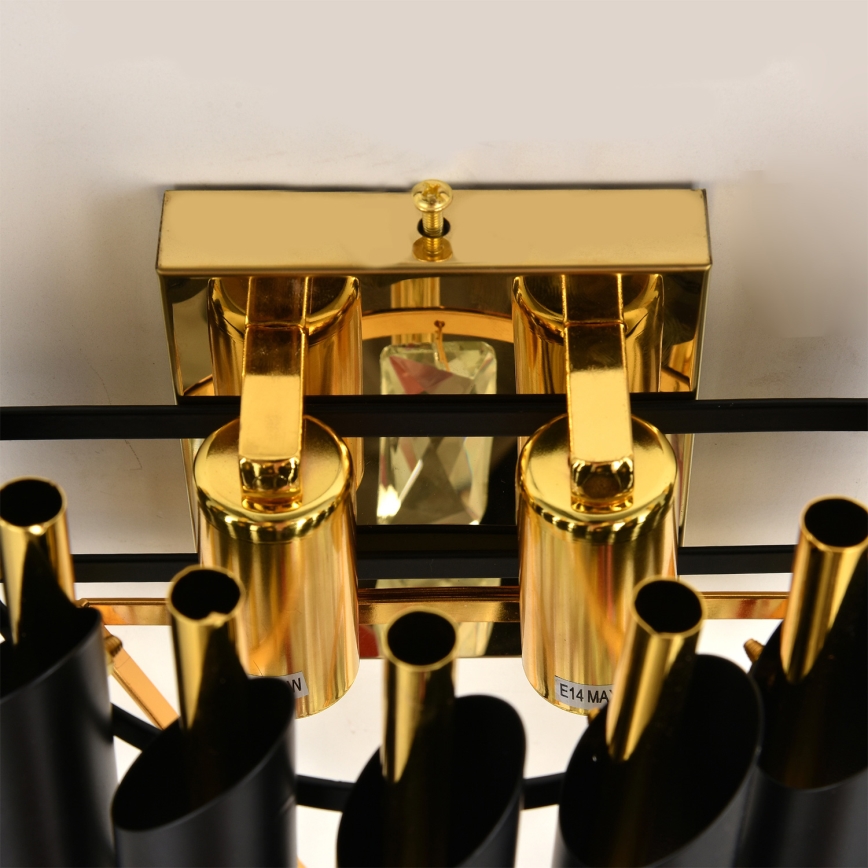 Brilagi - Επιτοίχιο φωτιστικό ECLIPSE 2xE14/10W/230V μαύρο/χρυσό