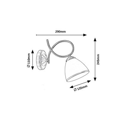 Brilagi - Επιτοίχιο φωτιστικό FRED 1xE27/60W/230V μπρονζέ