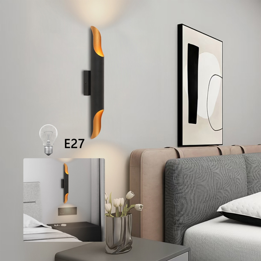 Brilagi - Επιτοίχιο φωτιστικό KALMAR 2xE27/40W/230V μαύρο/μπρονζέ