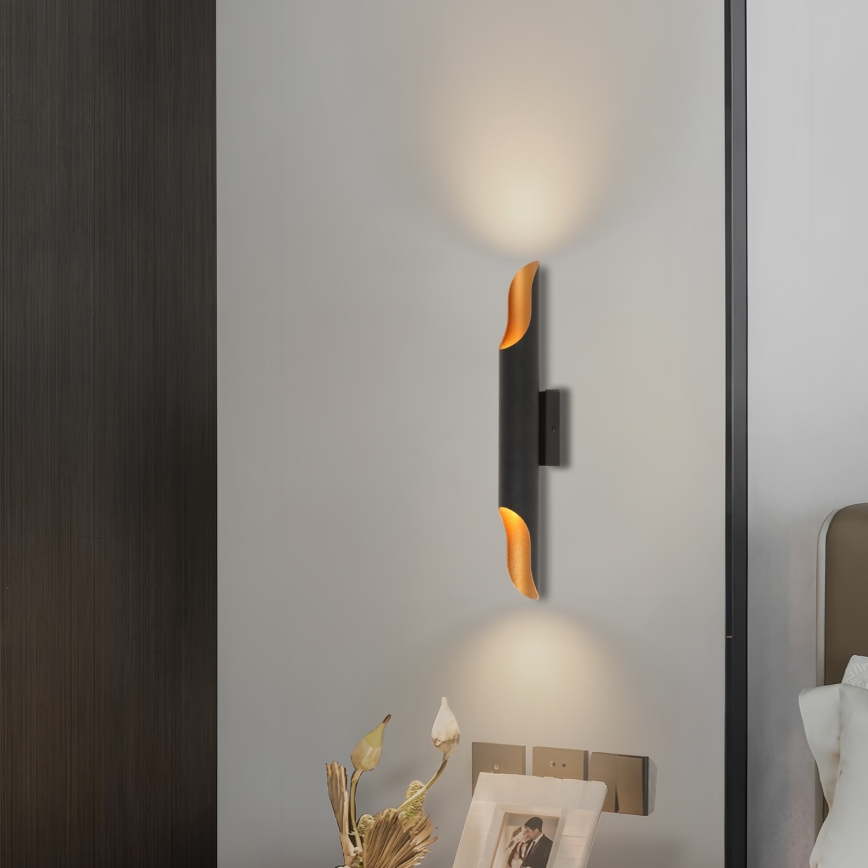 Brilagi - Επιτοίχιο φωτιστικό KALMAR 2xE27/40W/230V μαύρο/μπρονζέ