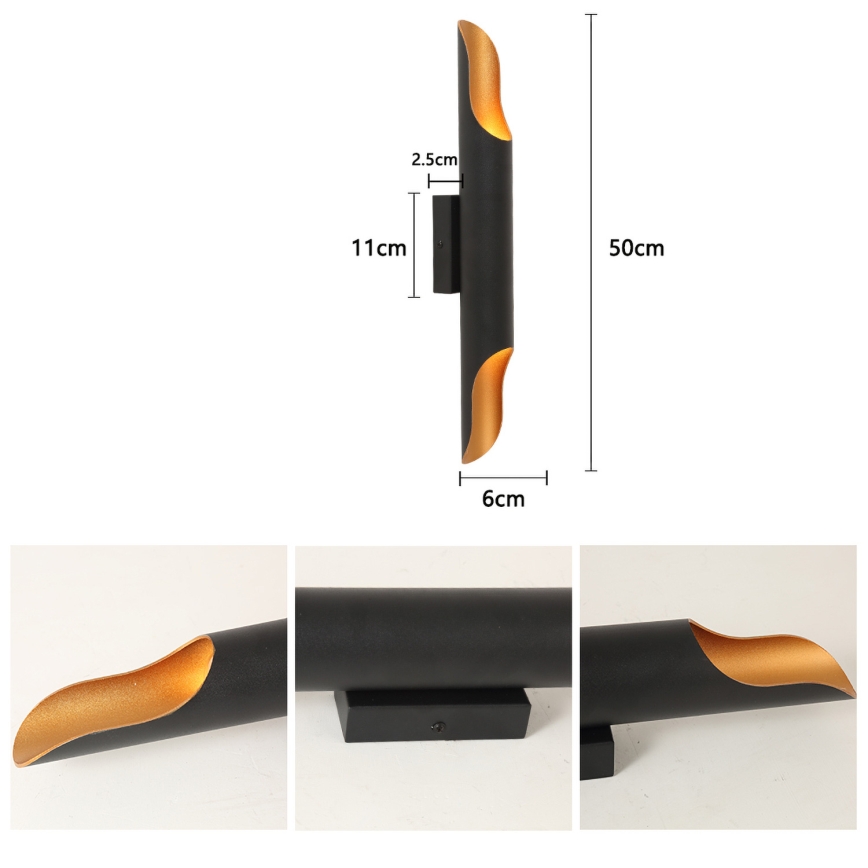 Brilagi - Επιτοίχιο φωτιστικό KALMAR 2xE27/40W/230V μαύρο/μπρονζέ