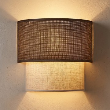 Brilagi - Επιτοίχιο φωτιστικό LED BOHO ECO 1xE27/10W/230V καφέ/κρεμ
