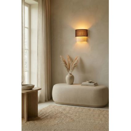 Brilagi - Επιτοίχιο φωτιστικό LED BOHO ECO 1xE27/10W/230V καφέ/κρεμ