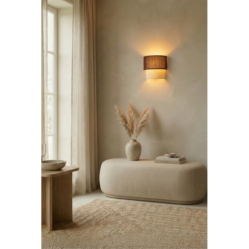 Brilagi - Επιτοίχιο φωτιστικό LED BOHO ECO 1xE27/10W/230V καφέ/κρεμ