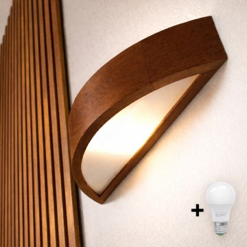 Brilagi - Επιτοίχιο φωτιστικό LED CARVALHO 1xE27/15W/230V δρυς κεράσι